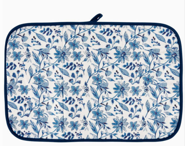 blue florals drying mat